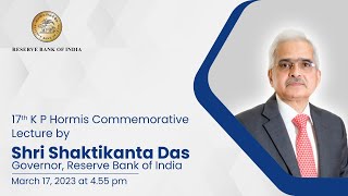 17th K P Hormis Commemorative Lecture by Governor Shri Shaktikanta Das