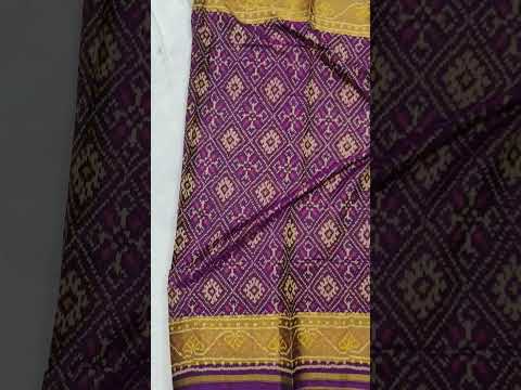 Purple weaved single ikat patola dupatta