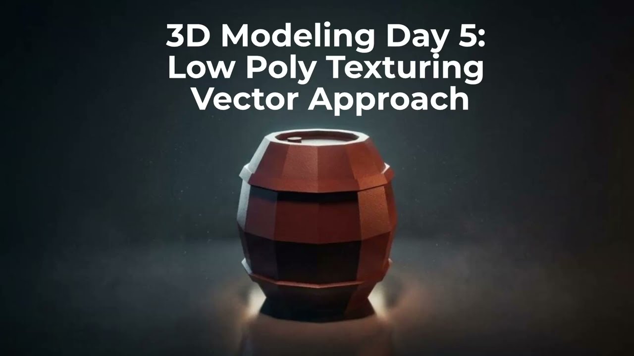 3D Modeling Day 5: Texturing a Low Poly Barrel in Vector Style 