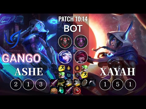CGA Gango Ashe vs Xayah Bot - KR Patch 10.14