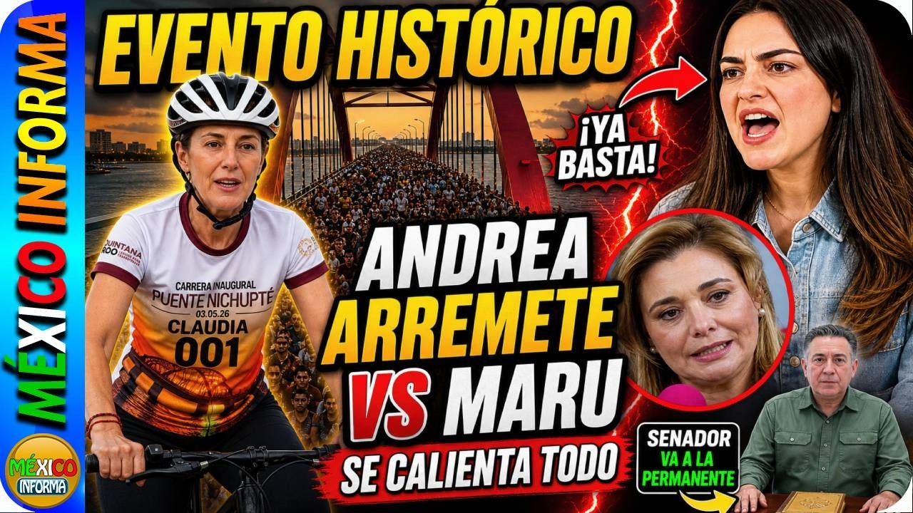 EVENTO HISTÓRICO EN CANCÚN. SHEINBAUM LLEGÓ EN BICILETA. ANDREA VS MARU. INSUNZA A LA PERMANENTE.