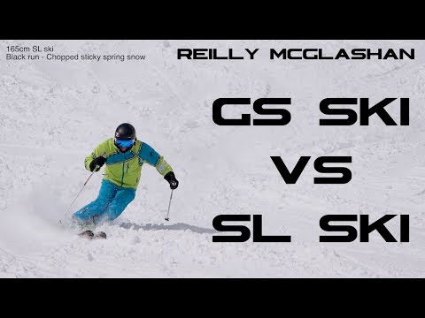 GS ski vs Slalom Ski Short Radius Turns in Spring Snow   Reilly McGlashan