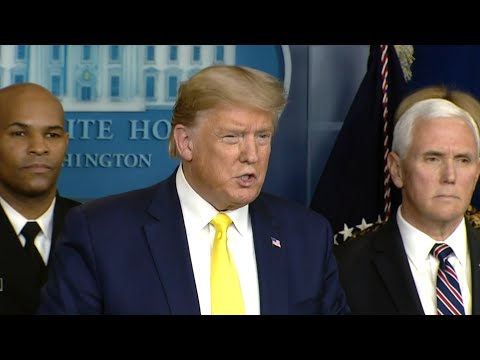 Trump urges calm at coronavirus task force briefing
