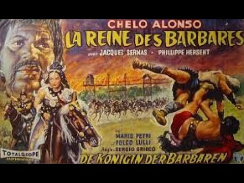 QUEEN of the TARTARS, THE HUNS. Opening credits. Chelo Alonso. 1960.