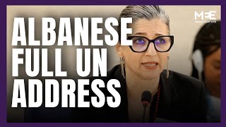 'The situation… is apocalyptic,' Albanese tells UN Human Rights Council on Palestinian genocide