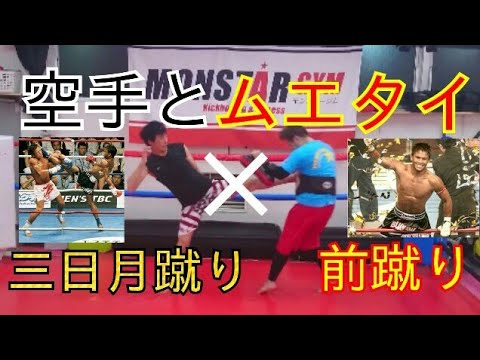 空手とムエタイの蹴り合わせ技【前蹴り、三日月蹴り】
考察、有効な攻撃パターン