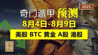 奇門遁甲預測中美“休戰”將如何影響2025年8月4日-9日的美股比特幣港股中國股市A股及黃金走勢 | 美元與人民幣外匯市場