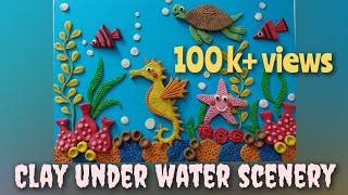 underwater scenery using clay or playing dough/sea animals/clay modelling for kids/playing doh