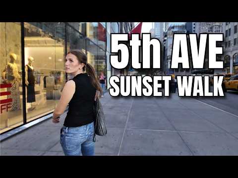 NEW YORK CITY Walking Tour [4K] - The Unique 5th AVENUE During Sunset