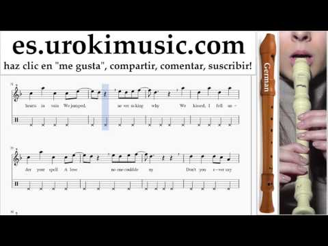 Como Tocar Flauta dulce G. Miley Cyrus - Wrecking Ball Parte#2 Clases Notas Musicales Tutorial