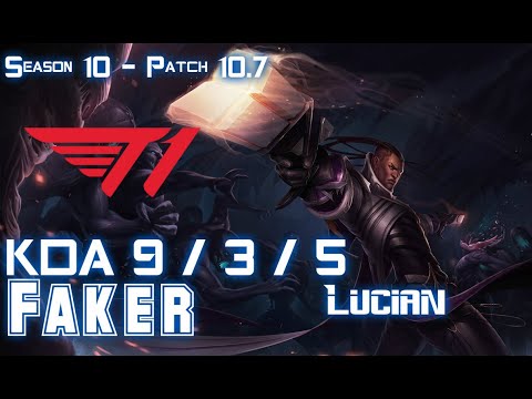 T1 Faker LUCIAN vs RUMBLE Mid - Patch 10.7 KR Ranked