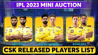 CSK Released Players List For IPL 2023 | Chennai Super Kings CSK Released Players 2023 | CSK Squad