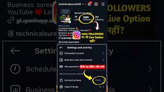 Download lagu 1000 Followers पर भी Instagram Live Option नहीं मिला / instagram live option not showing #instalive mp3