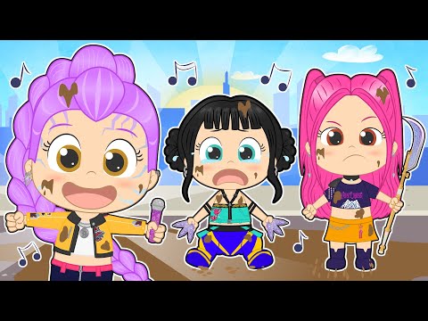 FIVE LITTLE BABIES 👹🎤 With the Kpop Demon Hunters jumping in the mud puddles