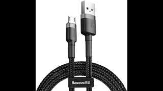 Baseus Cafule Series Micro-USB Gevlochten Kabel 2m Zwart/Grijs Kabels