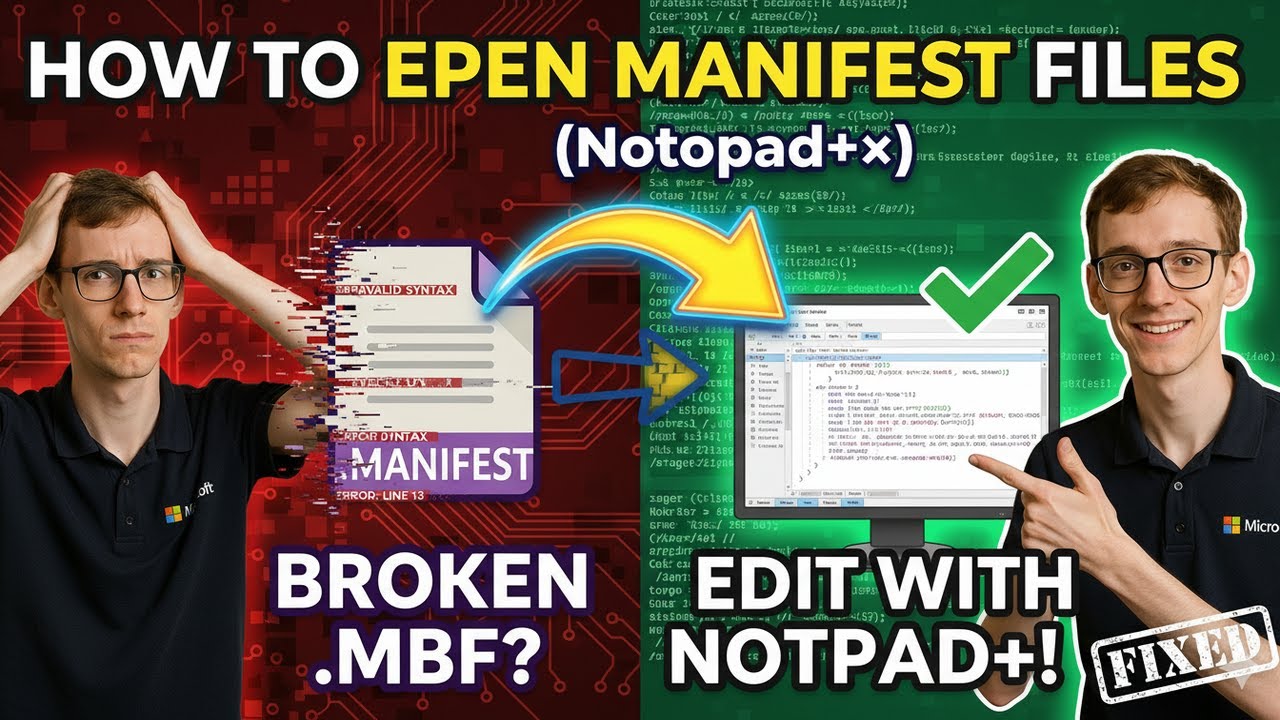 How to Edit MANIFEST Files (Notepad++)