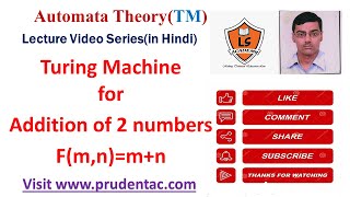 Turing Machine for the addition of two numbers   f(m,n)=m+n