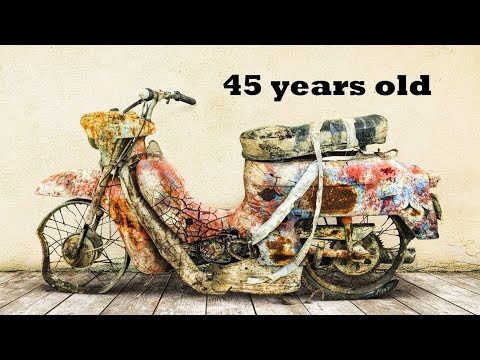 Restoration Abandoned Old Motorcycle Jawa 50 two stroke engine 1977