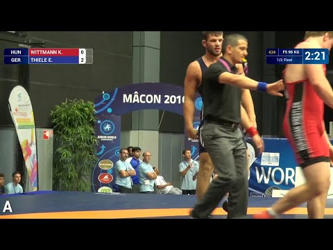 1/2 FS - 96 kg: E. THIELE (GER) df. K. WITTMANN (HUN), 6-1