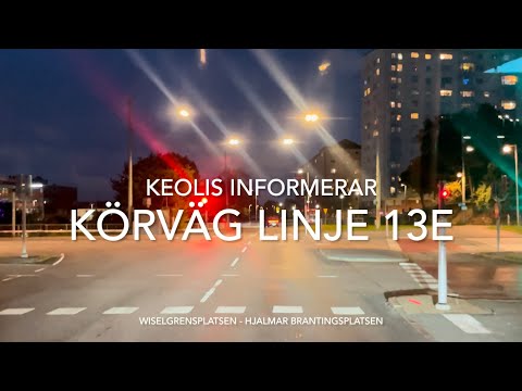 Körväg linje 13E Brämaregården - Hjalmar Brantingsplatsen