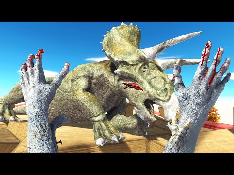 DINOSAUR vs Bridge Filled with Scourge Units - Animal Revolt Battle Simulator