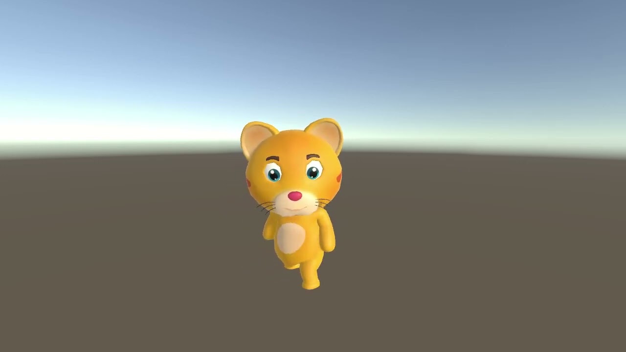 Cartoon Cat Character Animated 3D Model