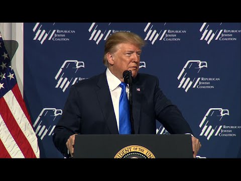 President Donald Trump warned on Saturday that a Democratic victory in 2020 could "leave Israel out there," as he highlighted his pro-Israel actions in an effort to make the case for Jewish voters to back his re-election. (April 6)