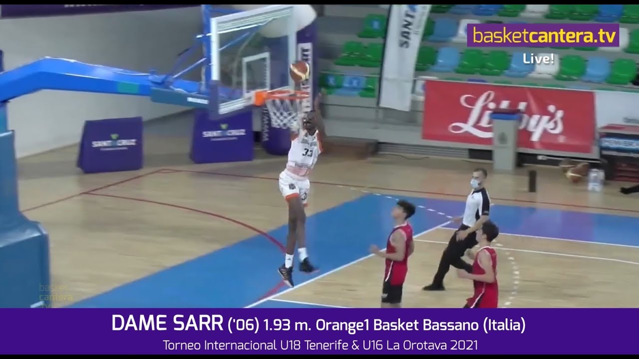 DAME SARR ('06) 1.94 m. Orange1 Basket Bassano (Italia). U18Tenerife-U16LaOrotava #BasketCantera.TV