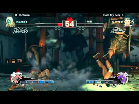 USF4 @ NLBC #130 - Duffman (El Fuerte) vs Hold My Beer (Sakura) [720p/60fps]
