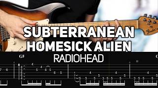 Radiohead - Subterranean Homesick Alien (Guitar lesson with TAB)
