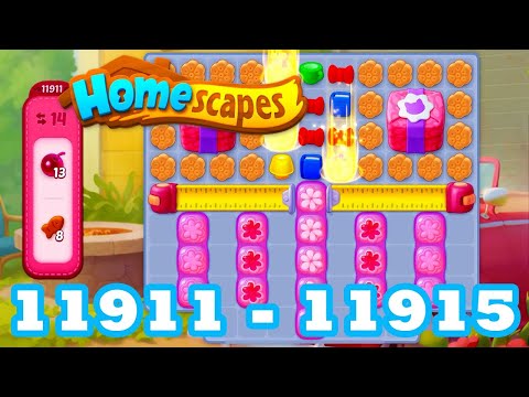 Homescapes Level 11911 - 11915 HD 3 - match puzzle Gameplay | android | IOS | 11912 | 11913 | 11914