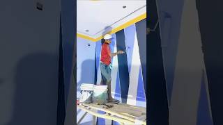 Latest living hall Different colour combination design || Living room design || #shorts #walldesign