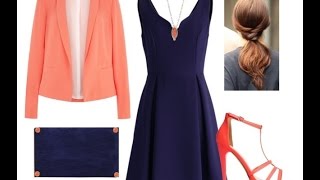 como combinar un vestido azul oscuro