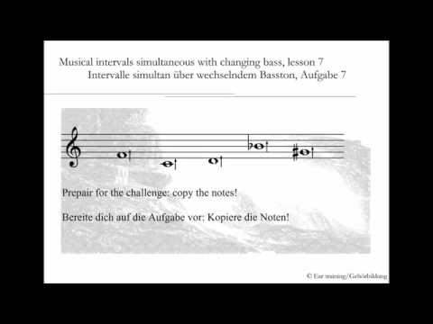 Musical intervals simultaneous with changing bass, lesson 7 | Ear training | Gehörbildung