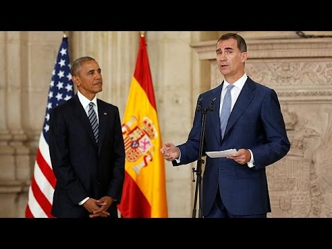 اوباما في اسبانيا في زيارة مختصرة يختمها بلقاء جنوده في قاعدة روتا العسكرية