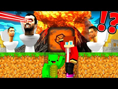 JJ and Mikey VS EPIC SKIBIDI TOILET Volcano Bunker in Minecraft