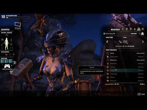 Instructions how to research your crafting gear in ESO