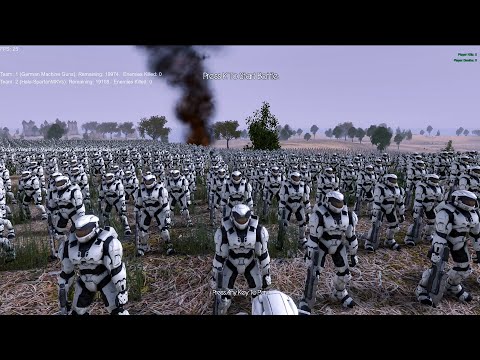 20000 GERMAN MACHINE GUNS VS 20000 HALO SPARTAN MKVS - Ultimate Epic Battle Simulator 2 UEBS2