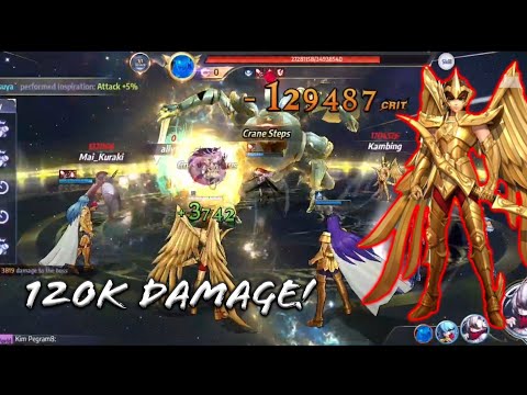 Saint Seiya: Awakening - Sagittarius Aiolos Skill 120K Damage! Too OP!