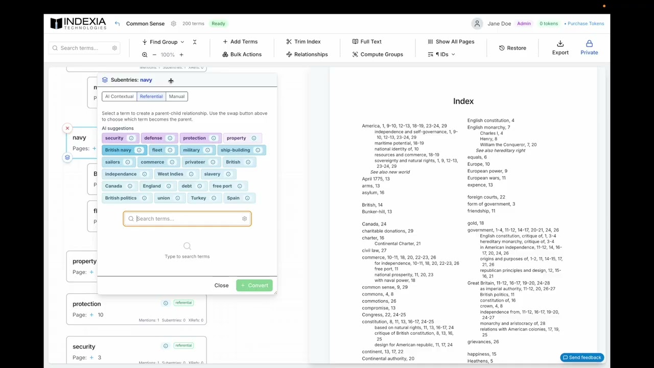 Basic Actions: Merge, Cross-Reference, & Subentries