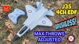 J35 Brushless EDF RC JET 2ND FLIGHT Hi Rates Max Throw Adjustment 🔥🔥