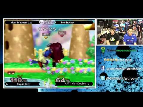 Mass Madness 12a - APT| MattDotZeb vs Liquid`KDJ SSBM Pro Bracket Losers R6