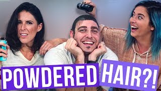 Using Powdered Hair on Sound Guy (Beauty Break)