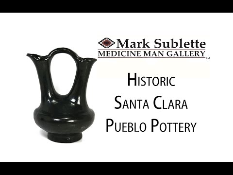 video-Helen Baca Shupla (1928-1985) - Santa Clara Redware Melon Wedding Vase c. 1984, 10.5" x 6.75" (P91949-088-105)