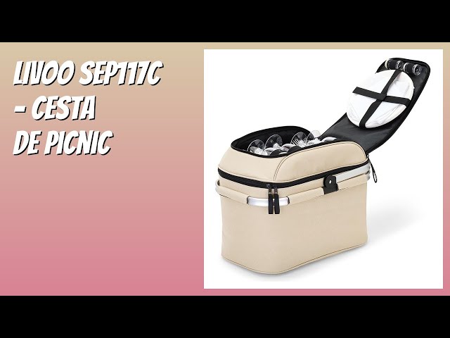 Vídeo relacionado con Livoo - Cesta de Picnic para 4 Personas SEP117C - 23L, 600D, 29 Accesorios incluidos, Color Beige