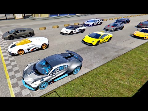 Bugatti Divo vs Lamborghini Supercars - Old Monza