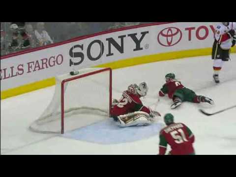 Niklas Backstrom HUGE Save Against Flames