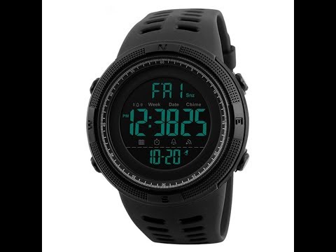 Мужские тактические часы Skmei 1251 инструкция обзор настройка (military tactical men watch skmei)