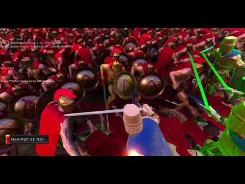 UEBS: 1000 golden knights vs 3000 spartans