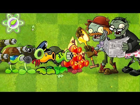 Every Pea vs All Star Jester Newspaper, Excavator, Piano Zombies in Plants vs Zombies 2 Challenge
